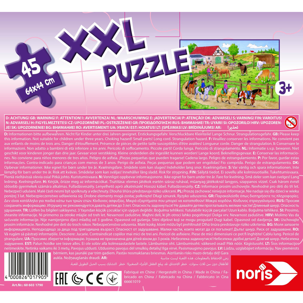 Noris Noris - Xxl Puzzle Pony Farm, 45Pcs Multicolor Age-3 Years & Above