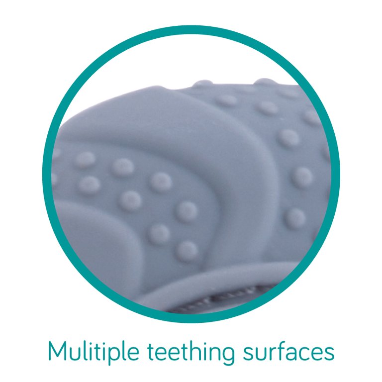 Nuby Teething Mitten Grey Age- 3 Months & Above