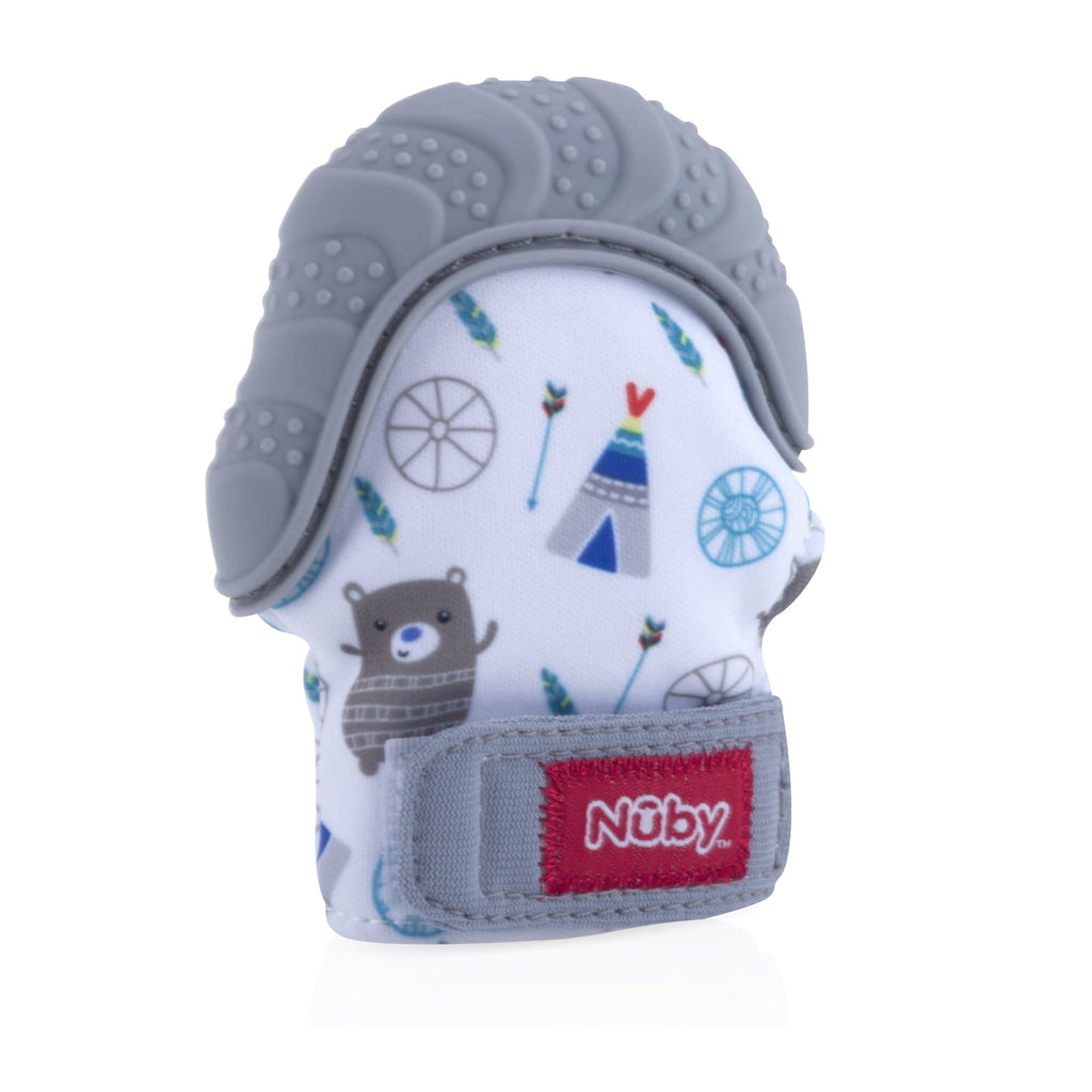 Nuby Teething Mitten Grey Age- 3 Months & Above