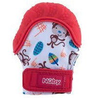 Nuby Teething Mitten Red Age- 3 Months & Above