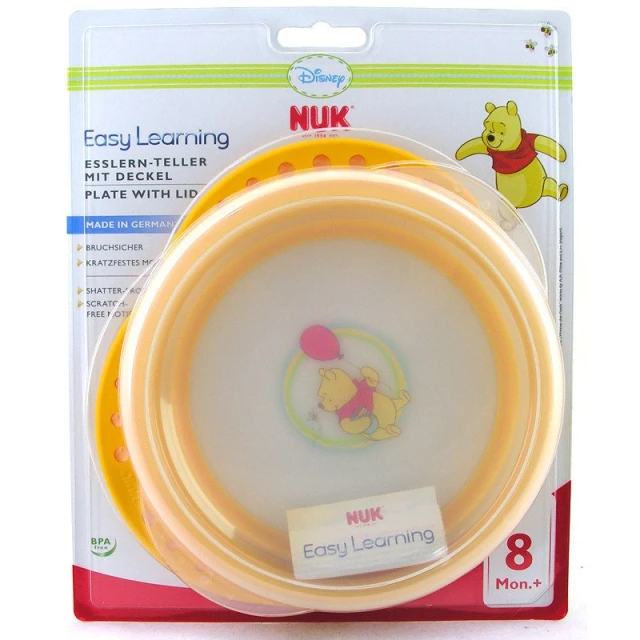 NUK Easy Learning Disney Plate With Lid Assorted Age- 8 Months & Above