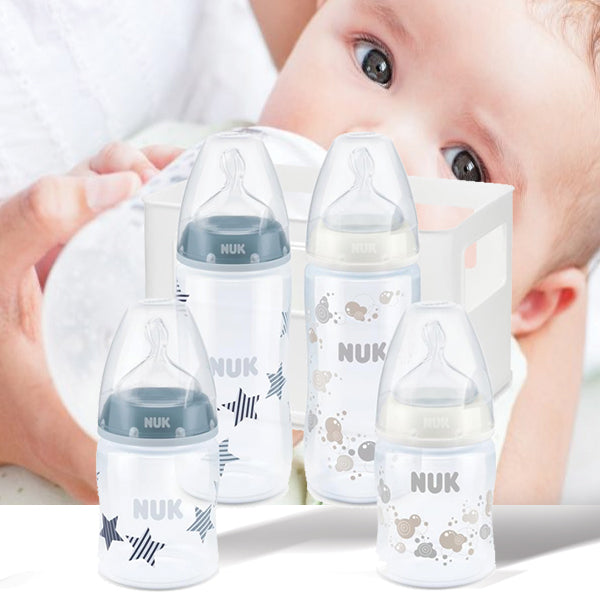 NUK First Choice Plus Silicone Bottle Set Boy Age- Newborn & Above