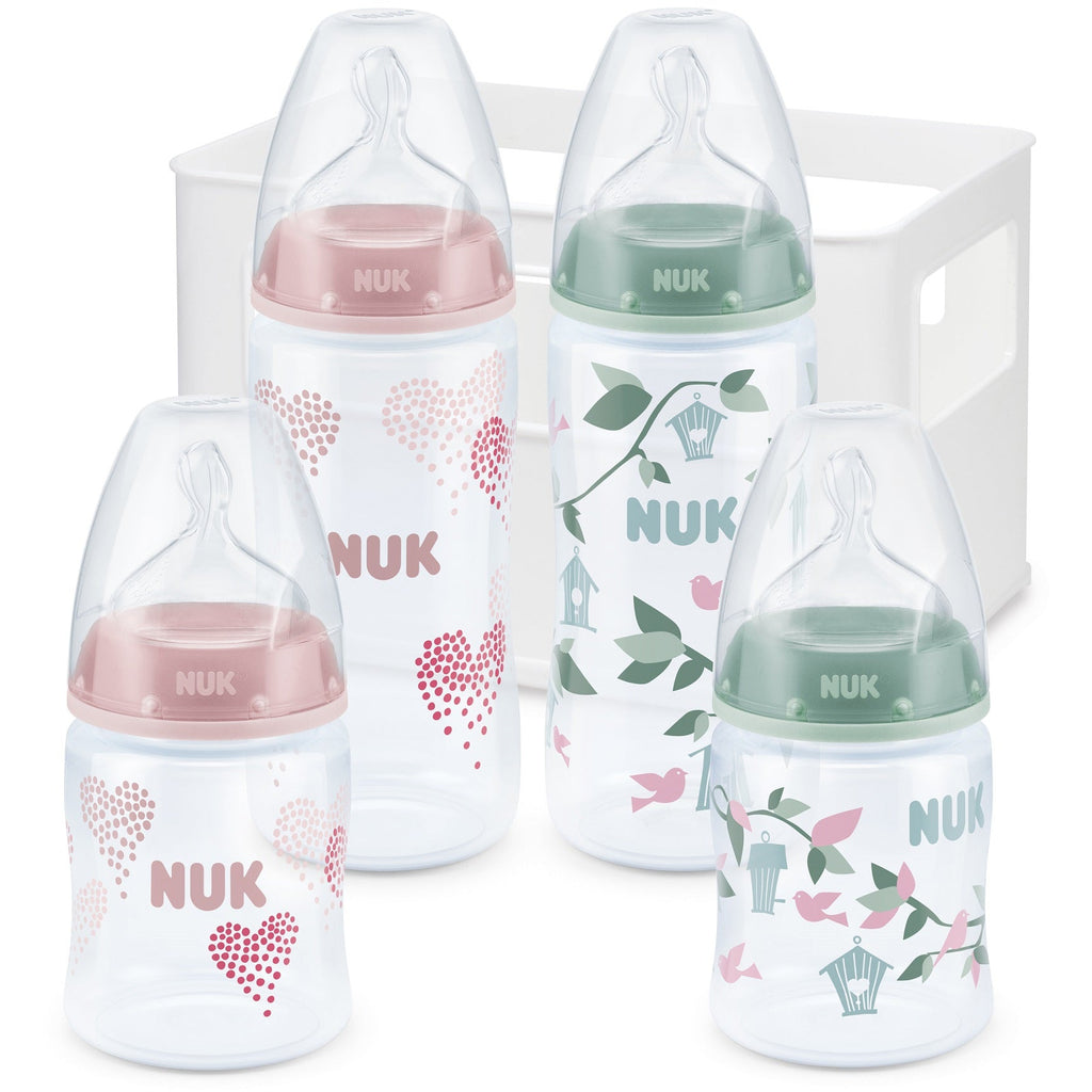 NUK First Choice Plus Silicone Bottle Set Girl Age- Newborn & Above