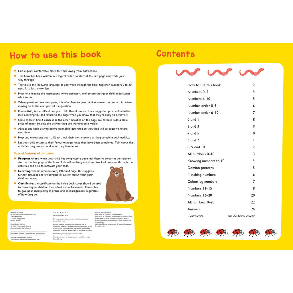 Numbers Workbook Ages 3-5 : Prepare for Preschool with Easy Home Learning