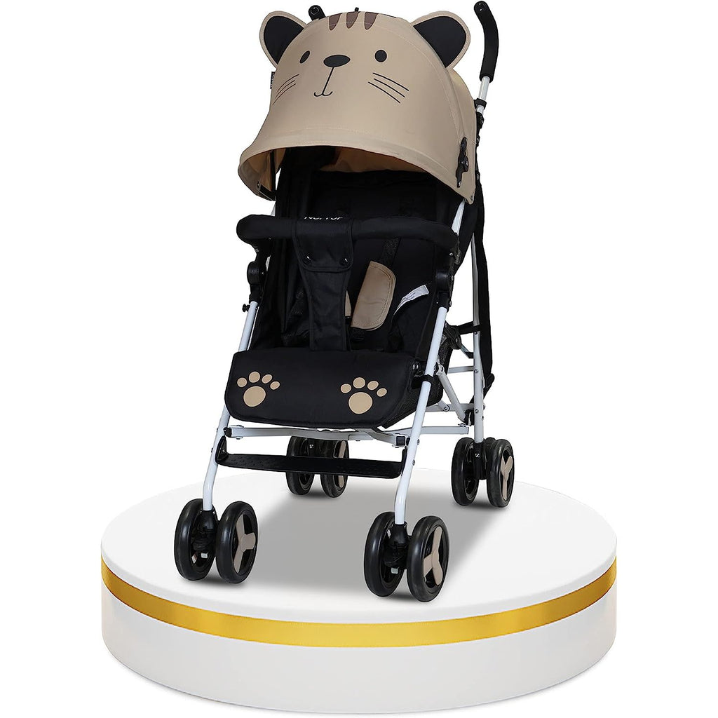 Nurtur Care From The Heart Luca Cat Baby/Kids Lightweight Stroller – 0 – 36 Months,Storage Basket,Detachable Bumper,5 Point Safety Harness,Compact Design,Shoulder Strap Official Product,Multicolorcolor Multicolorcolor Age 3 Months To 36 Months