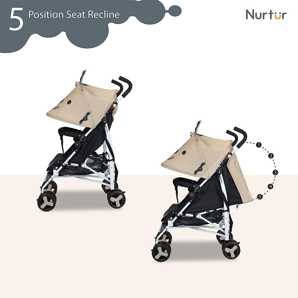 Nurtur Luca Baby/Kids Lightweight Stroller – (0 – 36 Months), Storage Basket, Detachable Bumper, 5 Point Safety Harness, Compact Design, Shoulder Strap (Official Nurtur Product, Multicolorcolor Multicolorcolor Age 3 Months To 36 Months