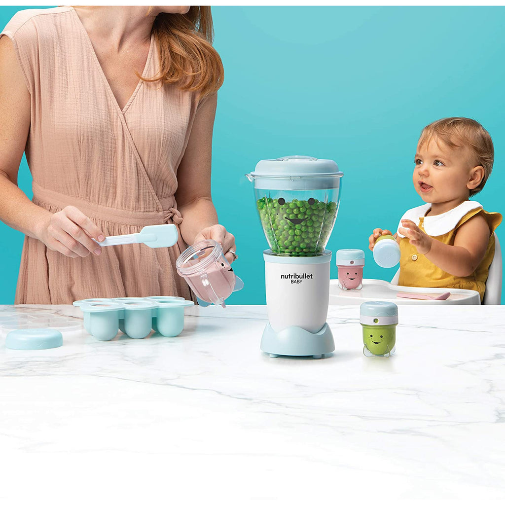 NutriBullet NBY-1812 White/Blue Blender 18 Piece Set