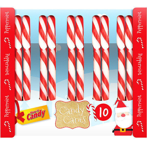 Pibi Keep It Candy Christmas Peppermint Candy Canes 10 Pack Age- Newborn & Above