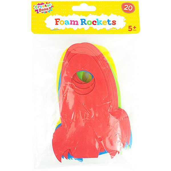 Creator Zone Assorted Colour Foam Rockets 20 Pack Age-3 Years & Above