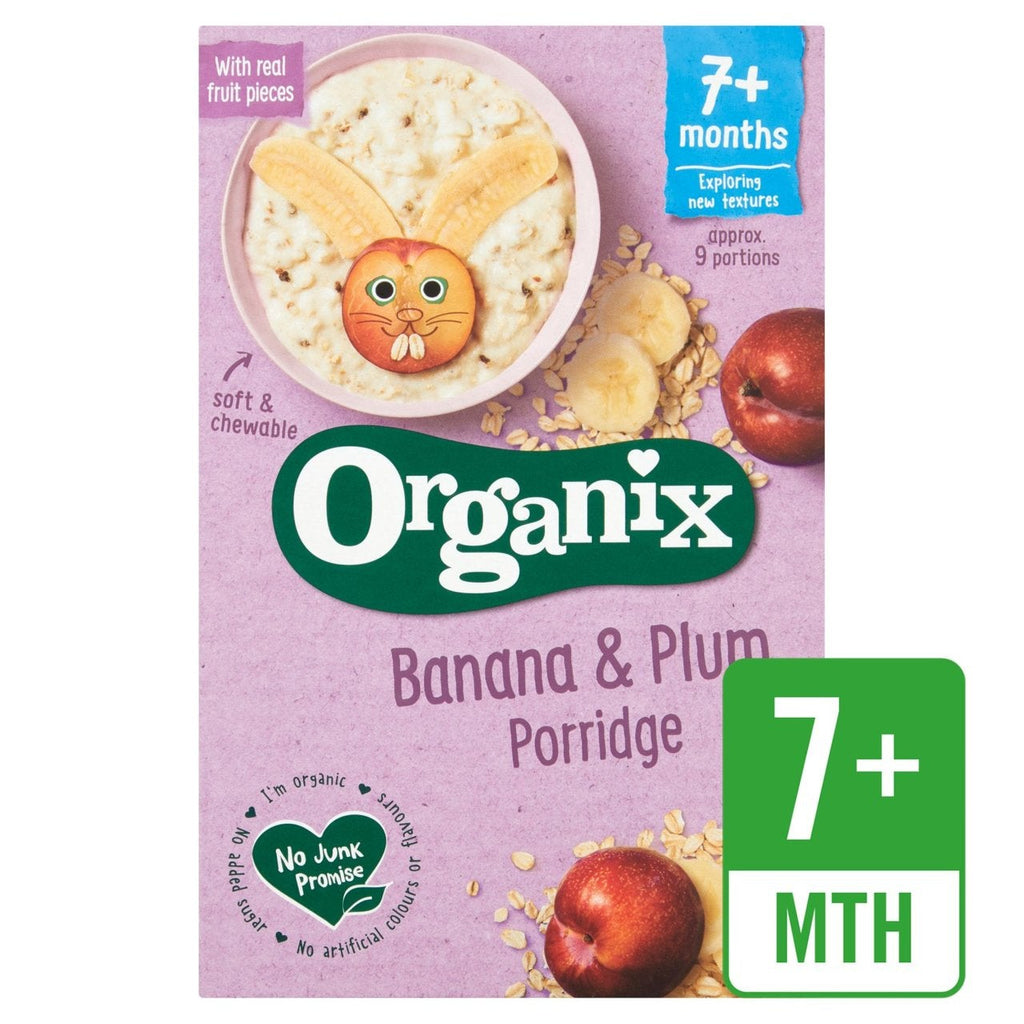 Organix Cereals Stage-2 Banana & Plum Porridge 120 gm Pack of 4
