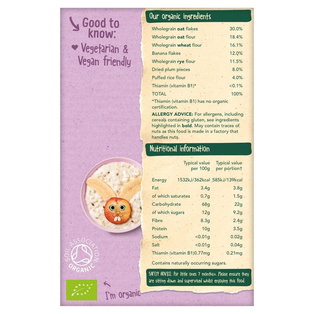 Organix Cereals Stage-2 Banana & Plum Porridge 120 gm Pack of 5