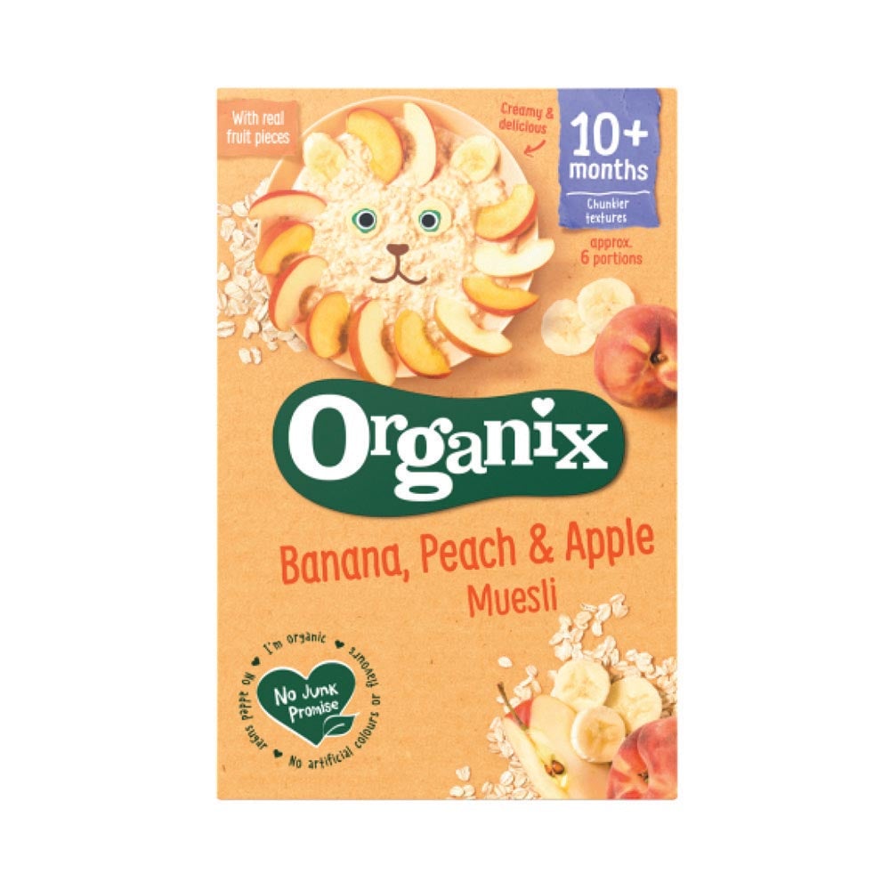 Organix Cereals Stgage-3 Banana, Peach & Apple Muesli 200g 4 Pack 10m+