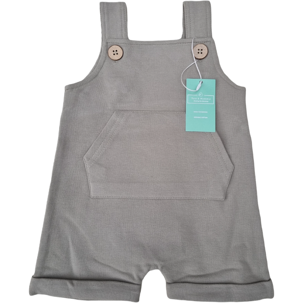 Toto & Mommie Organic Cotton Mint Dungaree Shorts