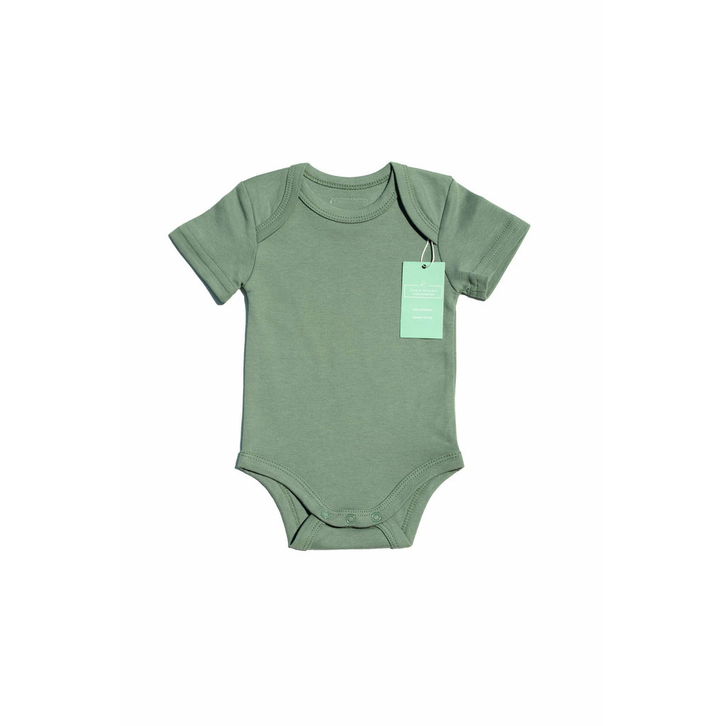 Organic Cotton Moss Short sleeved Bodysuit