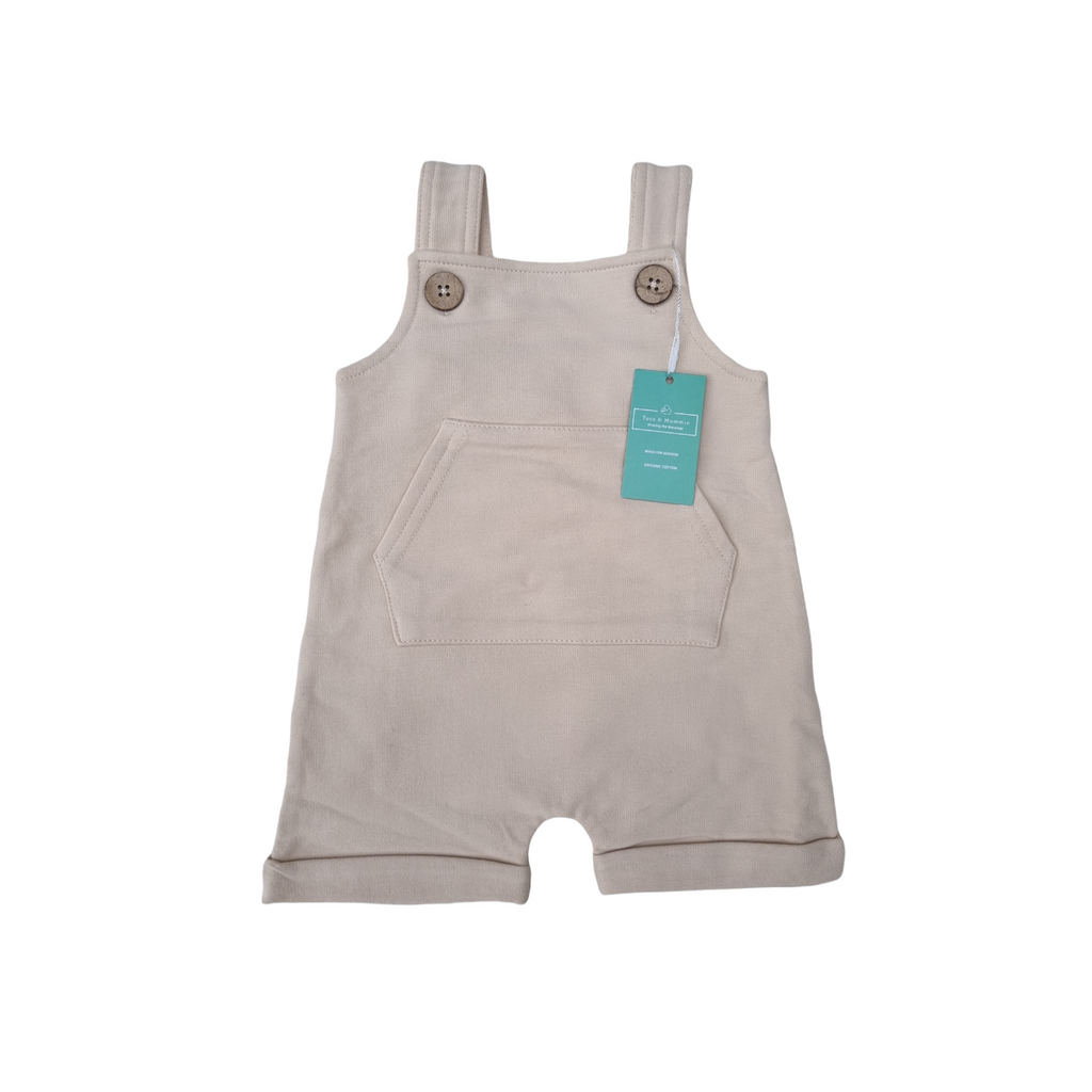 Toto & Mommie Organic Cotton Oatmeal Dungaree Shorts