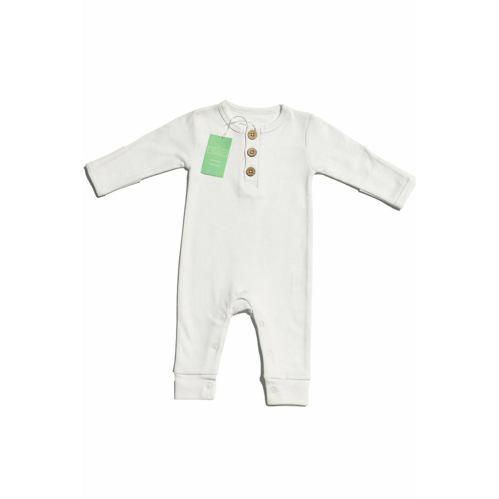Organic Cotton Pearl Buttoned Romper