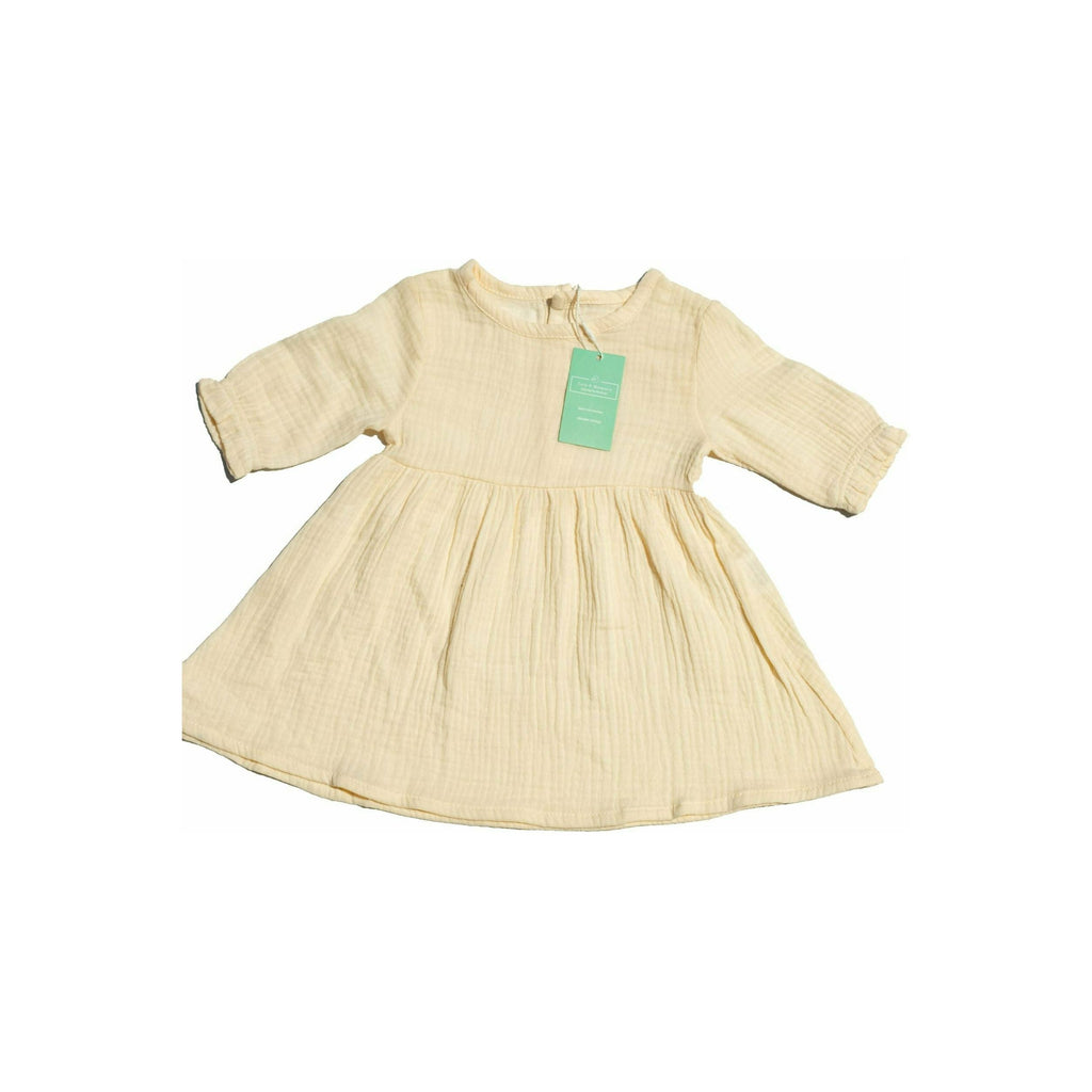 Organic Cotton Sand Muslin Buttoned Dress