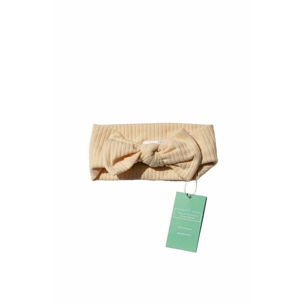 Organic Cotton Sand Ribbed Bow