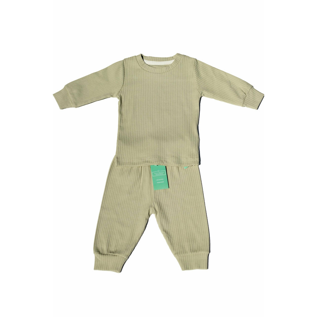 Organic Cotton Seafoam Long sleeved Ribbed set