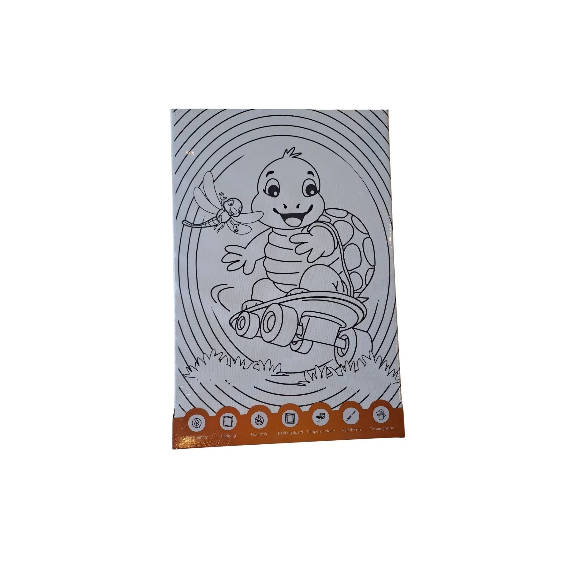 Oyster Play Tortoise Coloring Canvas Board Paint Set Large Age-3 Years & Above