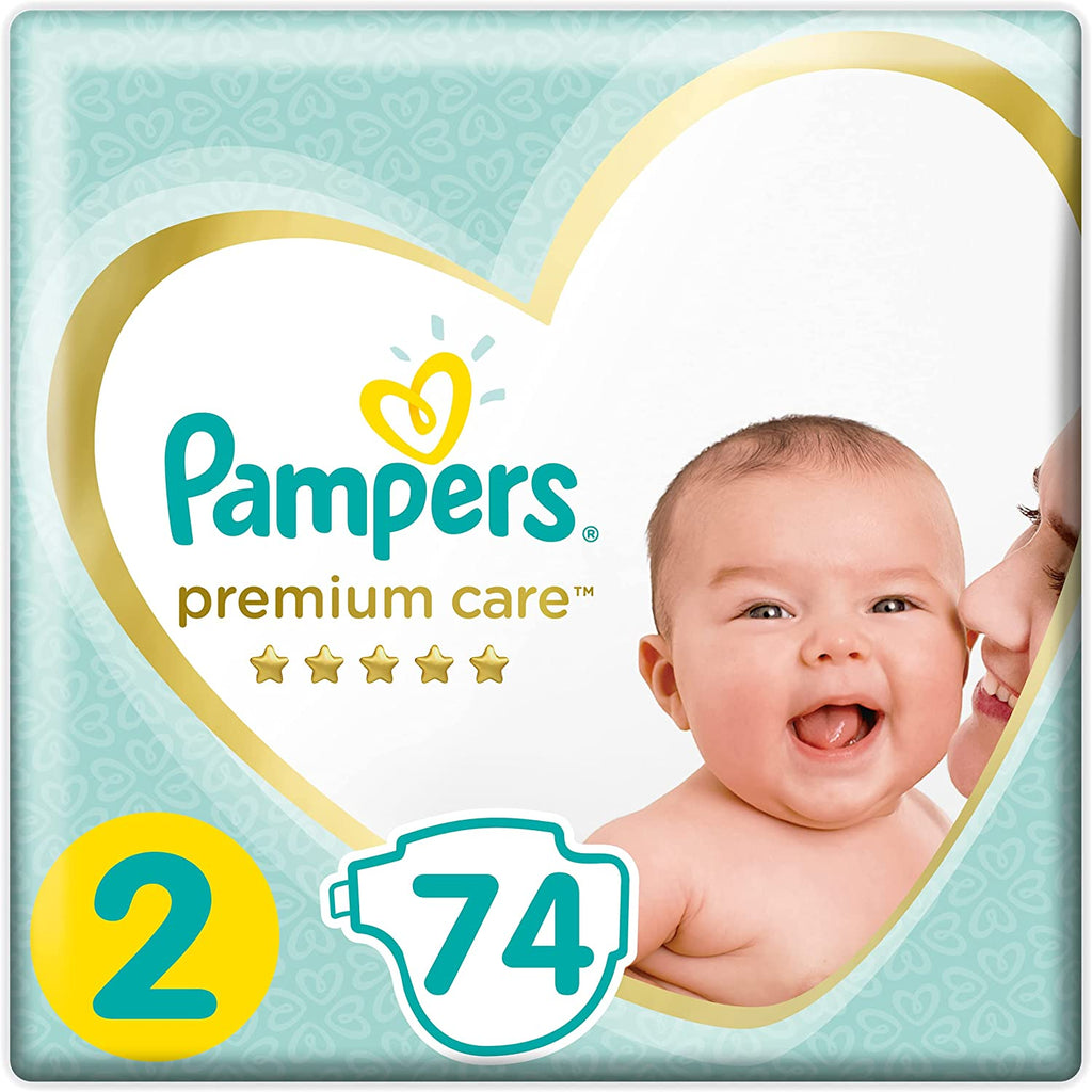 Pampers Premium Care Daipers Size-2 74 Pieces 3-6kg