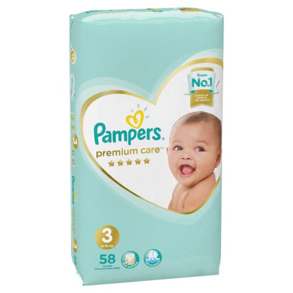 Pampers Premium Care Daipers Size-3 58 Pieces 6-11kg