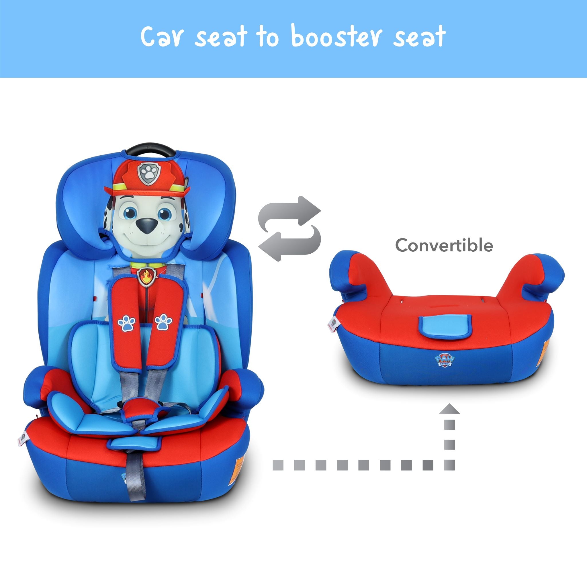 Paw Patrol Baby Kids 3 In 1 Car Seat Booster Seat Adjustable