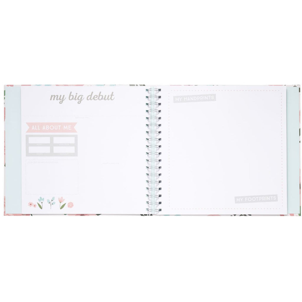 Pearhead Baby’s Memory Book with 16 Sticker Floral Age-Newborn & Above
