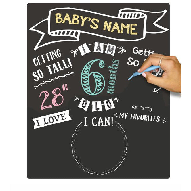 Pearhead Baby’s Milestone Monthly Chalkboard Multicolor Age-Newborn & Above
