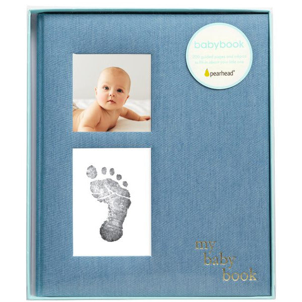 Pearhead Chambray Baby Book Blue Age-Newborn & Above