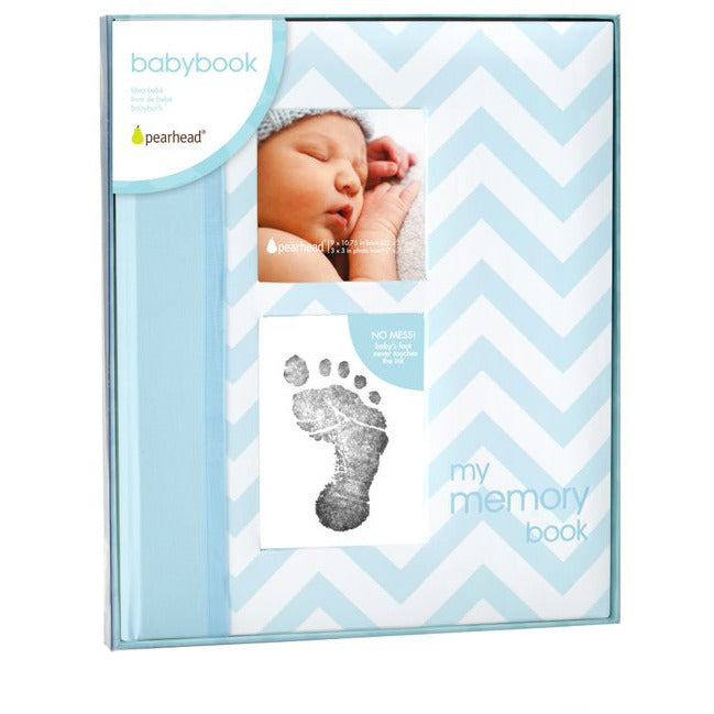 Pearhead Chevron Baby My Memory Book Blue Age-Newborn & Above