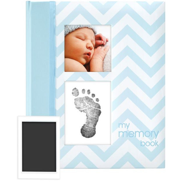 Pearhead Chevron Baby My Memory Book Blue Age-Newborn & Above