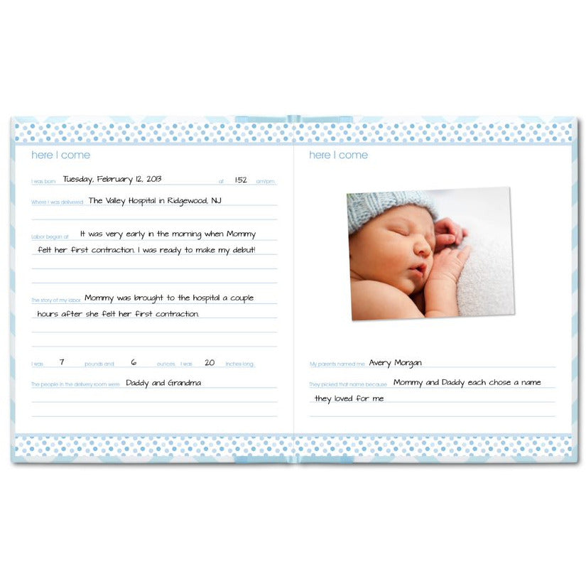 Pearhead Chevron Baby My Memory Book Blue Age-Newborn & Above