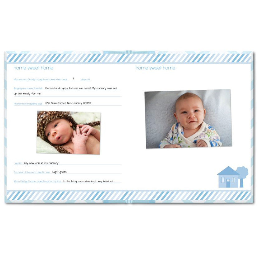 Pearhead Chevron Baby My Memory Book Blue Age-Newborn & Above