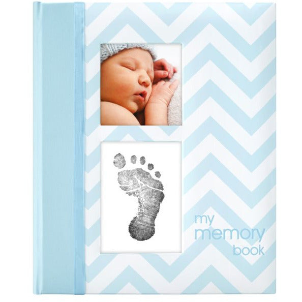 Pearhead Chevron Baby My Memory Book Blue Age-Newborn & Above
