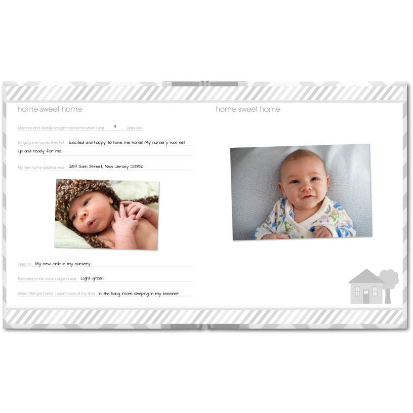 Pearhead Chevron Baby My Memory Book Grey Age-Newborn & Above