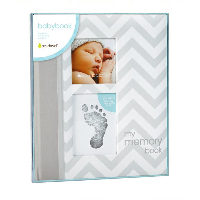 Pearhead Chevron Baby My Memory Book Grey Age-Newborn & Above