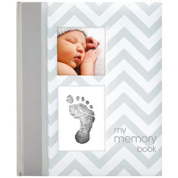 Pearhead Chevron Baby My Memory Book Grey Age-Newborn & Above