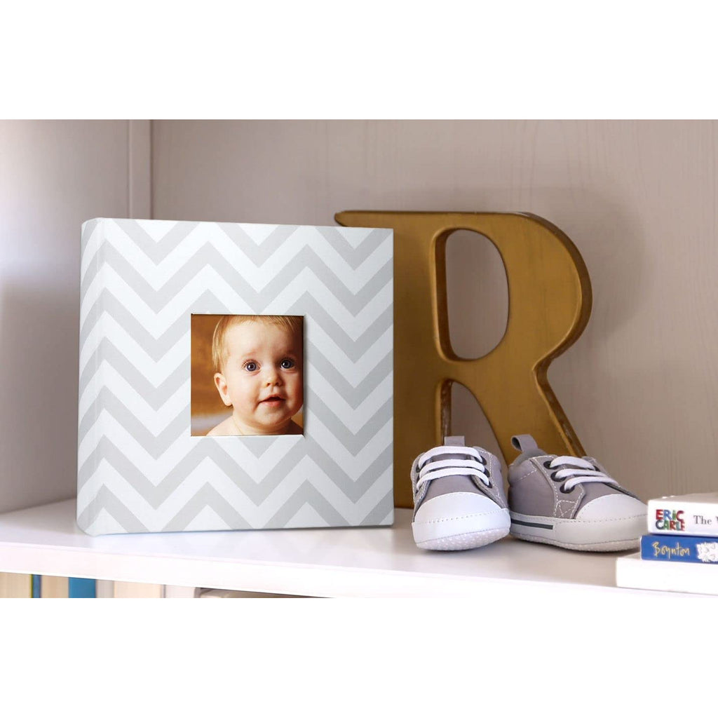 Pearhead Chevron Memories Photo Album Grey & White Age-Newborn & Above