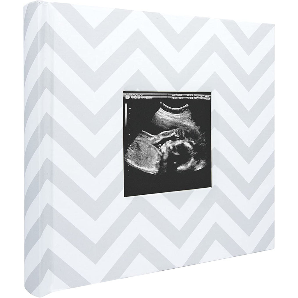 Pearhead Chevron Memories Photo Album Grey & White Age-Newborn & Above