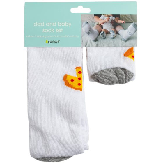 Pearhead Daddy & Baby's Matching Socks Set White & Grey Age-18 Months to 24 Months