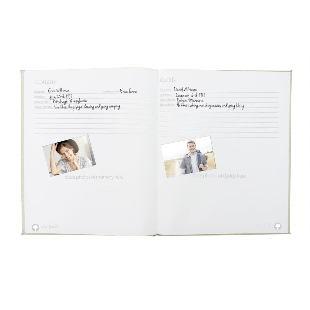 Pearhead Linen Babybook Ivory Age-Newborn & Above