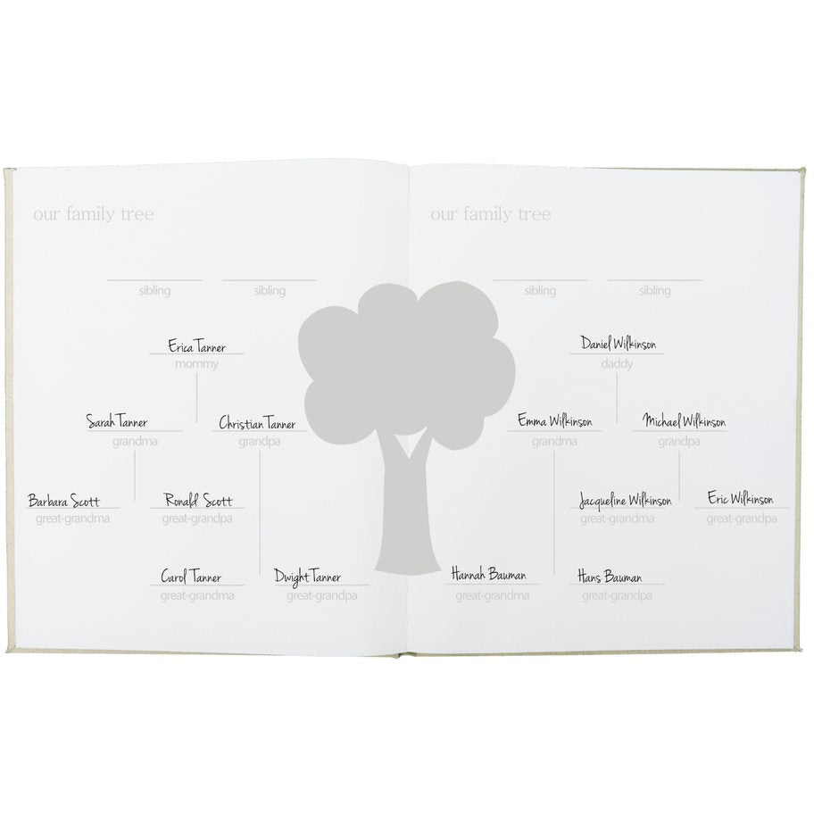 Pearhead Linen Babybook Ivory Age-Newborn & Above
