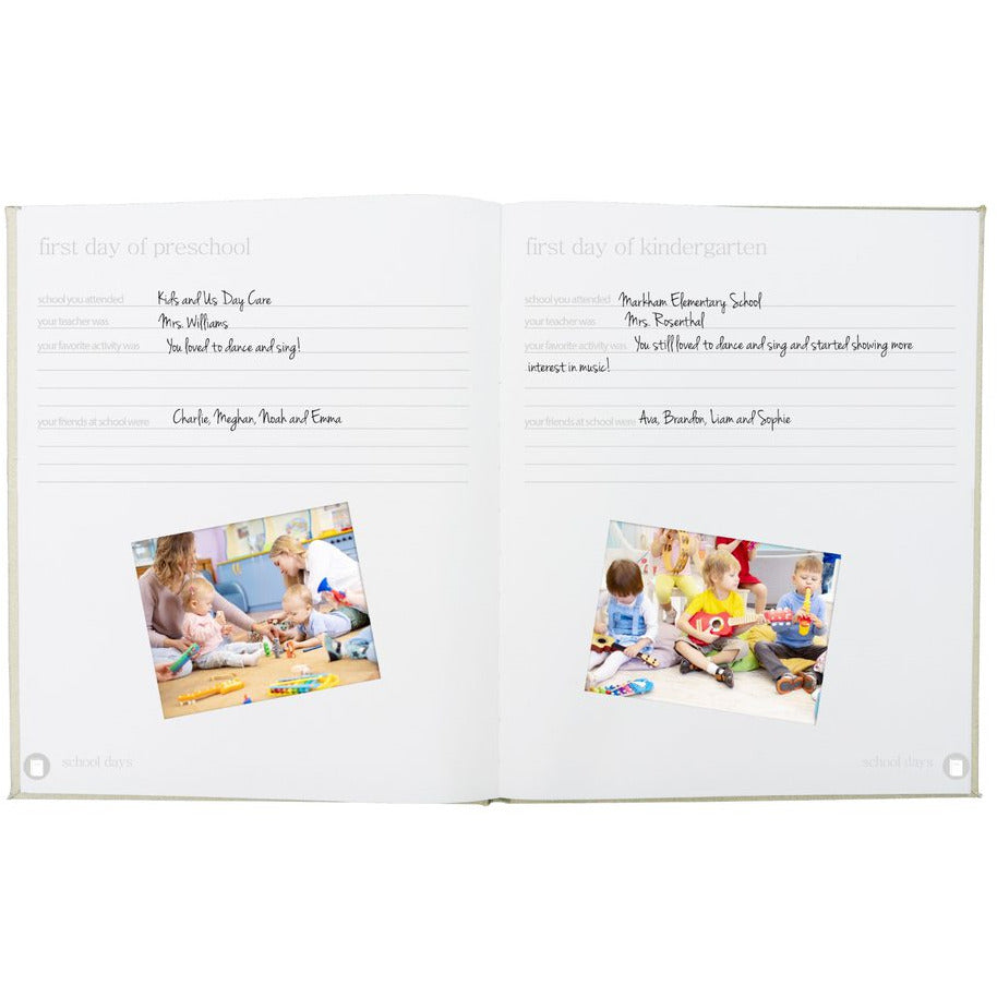 Pearhead Linen Babybook Ivory Age-Newborn & Above