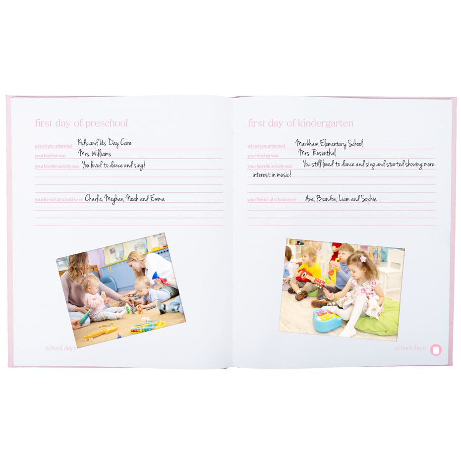 Pearhead Linen Babybook Pink Age-Newborn & Above