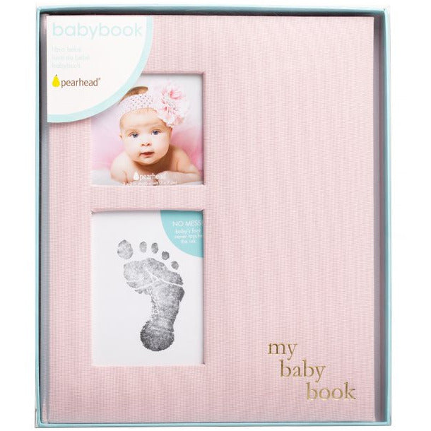 Pearhead Linen Babybook Pink Age-Newborn & Above