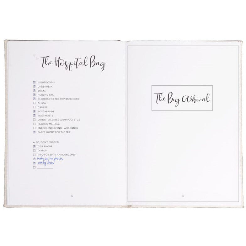 Pearhead Linen Pregnancy Journal Ivory Age-Newborn & Above