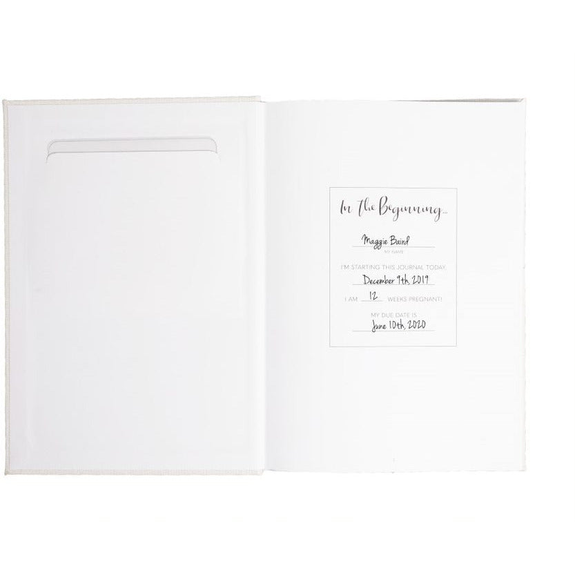 Pearhead Linen Pregnancy Journal Ivory Age-Newborn & Above