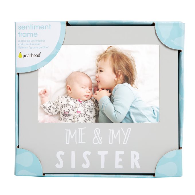 Pearhead “Me and My Sister” Sentiment Frame Grey Age-Newborn & Above