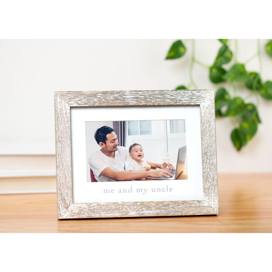 Pearhead “Me and My Uncle” Sentiment Frame Rustic Beige Sand & White Age-Newborn & Above